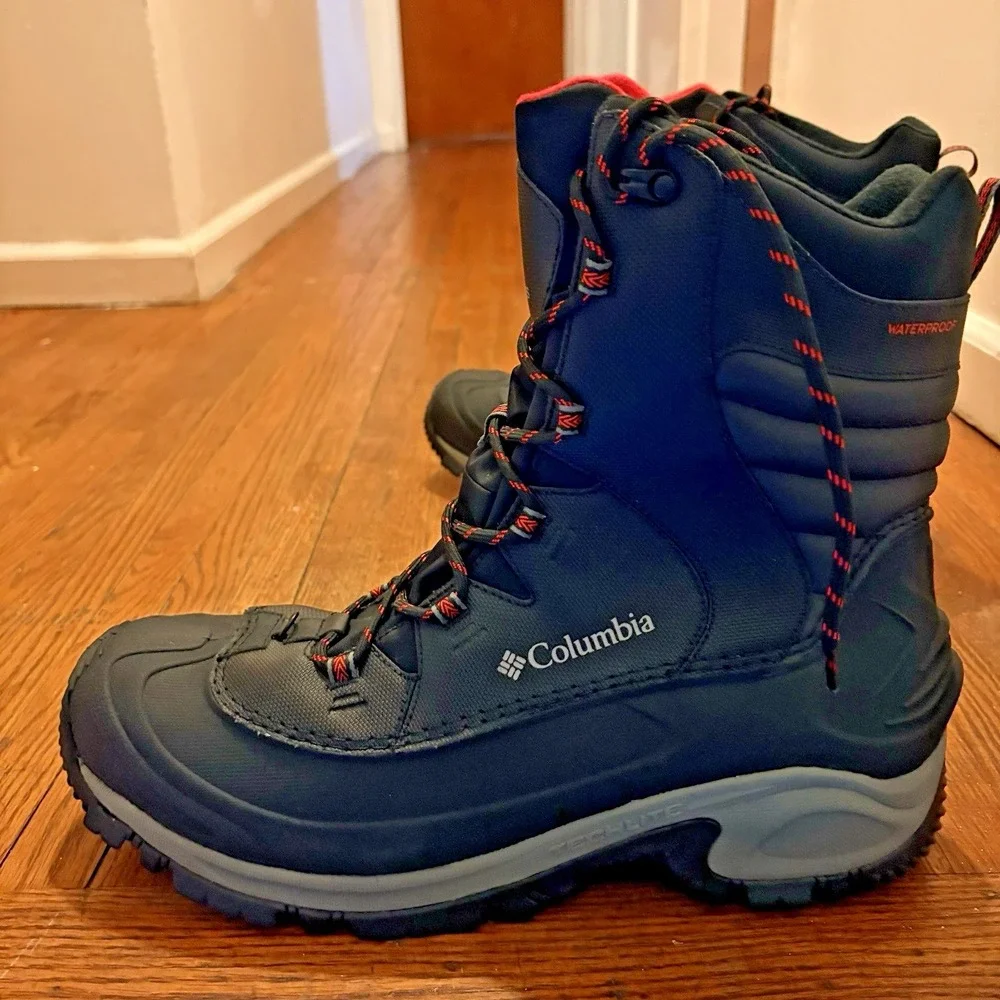 Columbia Bugaboot III Mens Size 17 Black Red Waterproof 200g Winter Snow Boots